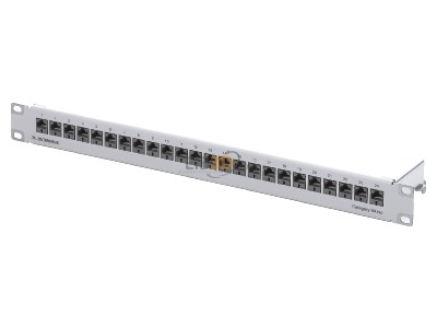 View up front Rutenbeck PP-Cat.6A iso-24/1 U Patch panel copper 24x RJ45 8(8) 
