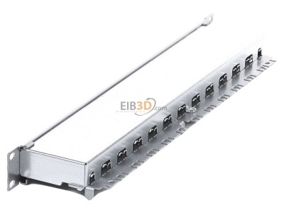 View top right Rutenbeck PP-Cat.6A iso-24/1 U Patch panel copper 24x RJ45 8(8) 
