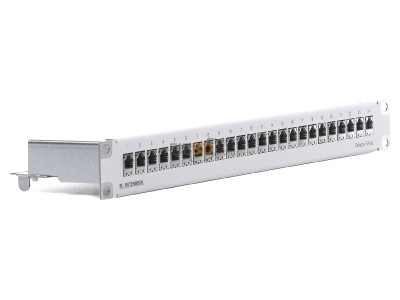 Ansicht links Rutenbeck PP-Cat.6A iso-24/1 Patchpanel Cat.6A 1HE 24xRJ45 