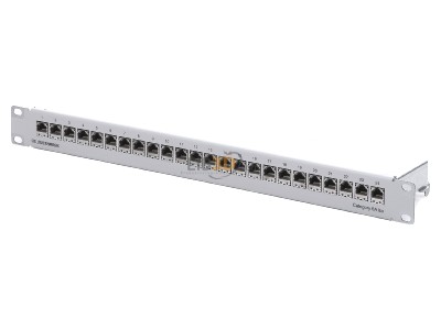 View up front Rutenbeck PP-Cat.6A iso-24/1 Patch panel copper 24x RJ45 8(8) 

