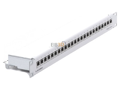 Ansicht oben links Rutenbeck PP-Cat.6A iso-24/1 Patchpanel Cat.6A 1HE 24xRJ45 