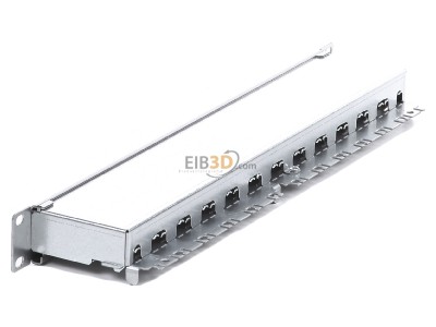 Ansicht oben rechts Rutenbeck PP-Cat.6A iso-24/1 Patchpanel Cat.6A 1HE 24xRJ45 