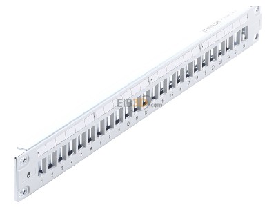 Ansicht oben links CommScope/AMP Netconn 0-2153437-2 Patchpanel 24 Port lgr 1HE unbest.RAL7035 