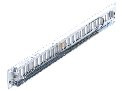 Ansicht oben rechts CommScope/AMP Netconn 0-2153437-2 Patchpanel 24 Port lgr 1HE unbest.RAL7035 