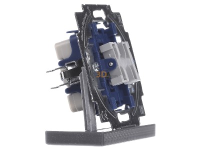 View on the left Busch Jaeger 2400/5 US Series switch flush mounted blue 
