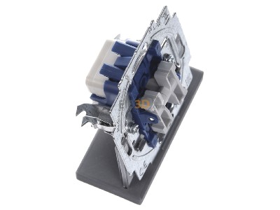 View top left Busch Jaeger 2400/5 US Series switch flush mounted blue 
