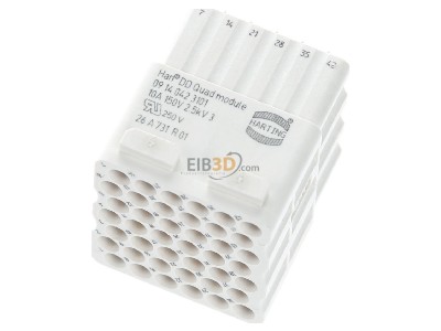 Ansicht oben vorne Harting 09 14 042 3101 Han DD-Modul Han Quad Buchse 