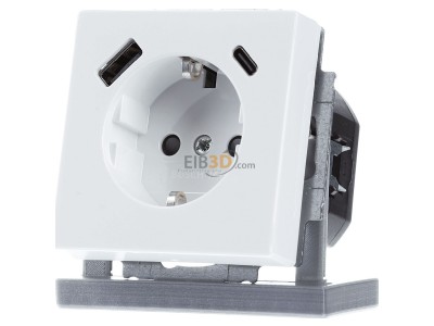 Front view Busch Jaeger 20 EUCB2USBAC-84 Socket outlet 
