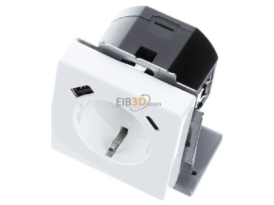View up front Busch Jaeger 20 EUCB2USBAC-84 Socket outlet 
