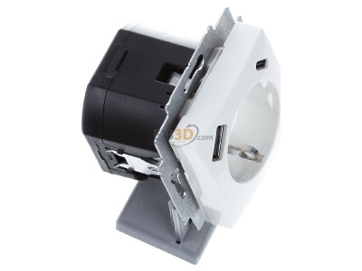 Ansicht oben links Busch Jaeger 20 EUCB2USBAC-914 SCHUKO Steckdose USB-A+C 
