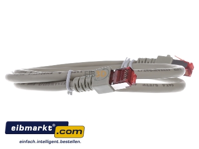 View on the left EFB-Elektronik EC6000 1m gr S/FTP RJ45 8(8) Patch cord Cat.6 1m
