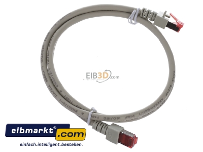 Ansicht oben links EFB-Elektronik EC6000 1m gr S/FTP Patchkabel Cat.6 2xRJ45 mit S/FTP 