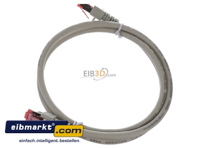 Ansicht oben rechts EFB-Elektronik EC6000 1m gr S/FTP Patchkabel Cat.6 2xRJ45 mit S/FTP 