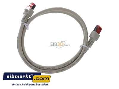 Top rear view EFB-Elektronik EC6000 1m gr S/FTP RJ45 8(8) Patch cord Cat.6 1m
