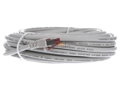 Ansicht links EFB-Elektronik EC6000 10m gr S/FTP Patchkabel Cat.6 2xRJ45 mit S/FTP 