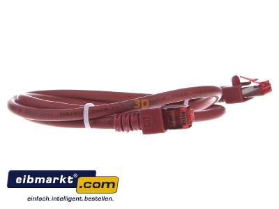 Ansicht links EFB-Elektronik EC6000 1m rt S/FTP Patchkabel Cat.6 2xRJ45 mit S/FTP 