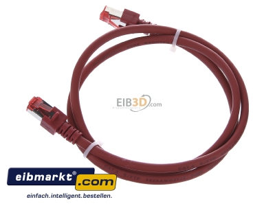 Ansicht oben rechts EFB-Elektronik EC6000 1m rt S/FTP Patchkabel Cat.6 2xRJ45 mit S/FTP 