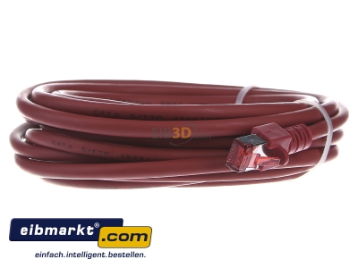 Frontansicht EFB-Elektronik EC6000 5m rt S/FTP Patchkabel Cat.6 2xRJ45 mit S/FTP 