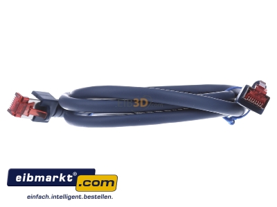 Frontansicht EFB-Elektronik EC6000 1m bl S/FTP Patchkabel Cat.6 2xRJ45 mit S/FTP 