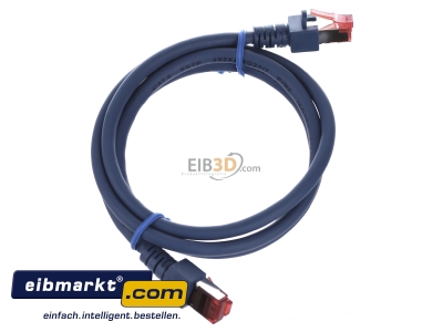 Ansicht oben links EFB-Elektronik EC6000 1m bl S/FTP Patchkabel Cat.6 2xRJ45 mit S/FTP 