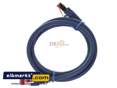 Ansicht oben rechts EFB-Elektronik EC6000 1m bl S/FTP Patchkabel Cat.6 2xRJ45 mit S/FTP 