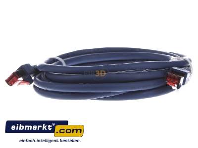 Frontansicht EFB-Elektronik EC6000 3m bl S/FTP Patchkabel Cat.6 2xRJ45 mit S/FTP 