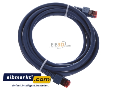 Ansicht oben links EFB-Elektronik EC6000 3m bl S/FTP Patchkabel Cat.6 2xRJ45 mit S/FTP 