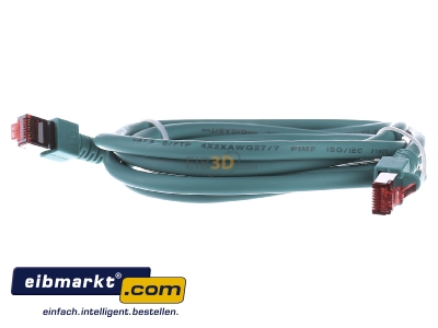 Front view EFB-Elektronik EC6000 2m gn S/FTP RJ45 8(8) Patch cord Cat.6 2m 
