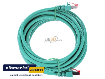 Ansicht oben links EFB-Elektronik EC6000 5m gn S/FTP Patchkabel Cat.6 2xRJ45 mit S/FTP 