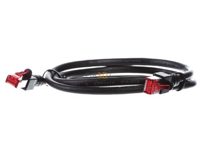 Frontansicht EFB-Elektronik EC6000 1m sw S/FTP Patchkabel Cat.6 2xRJ45 mit S/FTP 