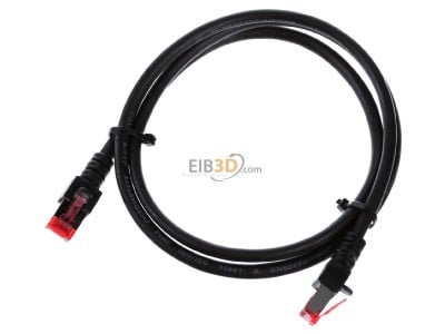 Ansicht oben vorne EFB-Elektronik EC6000 1m sw S/FTP Patchkabel Cat.6 2xRJ45 mit S/FTP 
