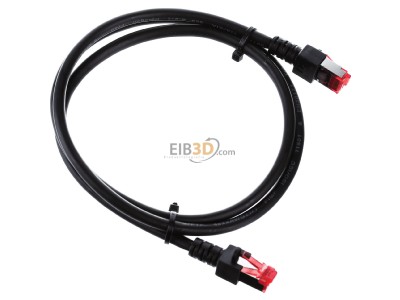 Ansicht oben links EFB-Elektronik EC6000 1m sw S/FTP Patchkabel Cat.6 2xRJ45 mit S/FTP 
