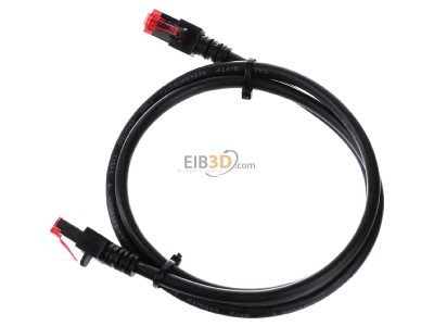 Ansicht oben rechts EFB-Elektronik EC6000 1m sw S/FTP Patchkabel Cat.6 2xRJ45 mit S/FTP 