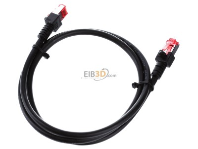 Ansicht oben hinten EFB-Elektronik EC6000 1m sw S/FTP Patchkabel Cat.6 2xRJ45 mit S/FTP 