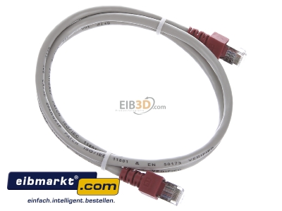 Ansicht oben links EFB-Elektronik K5450.1 Crossoverkabel Cat.5e 2xRJ45 m.SFTP 1m gr m gr