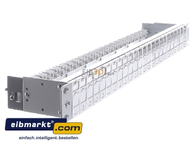 Ansicht links Metz Connect 130920-00-E-90 Patchfeld modul 24Port 1HE RAL7035 leer TN MPP24-7035-leer