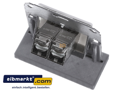 Ansicht oben hinten Metz Connect 1309121102-E-90 Anschlussdose, Cat.6A 2xRJ45,Upk,rws TN E-DATmod-2Upk-rws