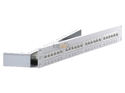 Ansicht links Metz TN E-DAT C6 MP24 24-Port Panel E-DAT C6 1HE aluminium, 