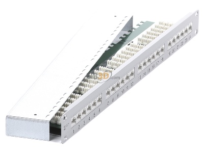 View top left Metz TN E-DAT C6 MP24 24-port panel E-DAT C6 1U aluminum, 
