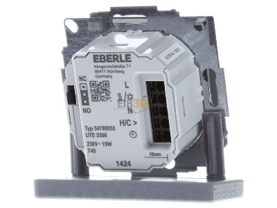 Ansicht hinten Eberle UTE 2500-Anth-55 UP-Raumregler 5-30C AC230V Ausgang Triac 