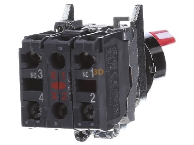 Ansicht hinten Schneider Electric XB4BK124G5 Leuchtwahlschalter 2-Stell., 1S+1 