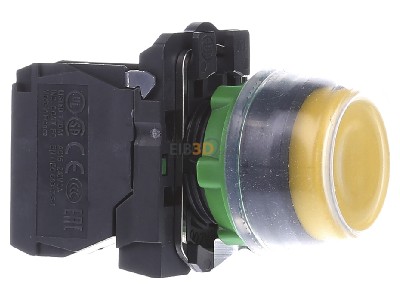 Ansicht links Schneider Electric XB5AP51 Drucktaster +Silikonkappe gelb, 1S, tastend 