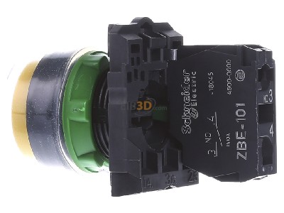 Ansicht rechts Schneider Electric XB5AP51 Drucktaster +Silikonkappe gelb, 1S, tastend 