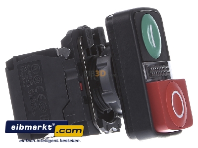 Ansicht links Schneider Electric XB5AW73731M5 Leucht-Doppeldrucktaster 1S+1 240V 