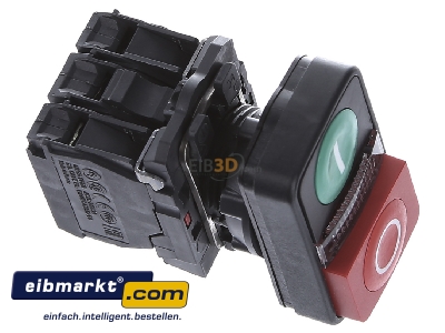 Ansicht oben links Schneider Electric XB5AW73731M5 Leucht-Doppeldrucktaster 1S+1 240V 