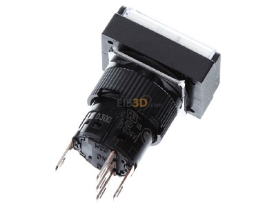 Ansicht oben hinten Schneider Electric XB6EDW1B1P Leuchtdrucktaster, wei o. Rastung, 24V, 1W 