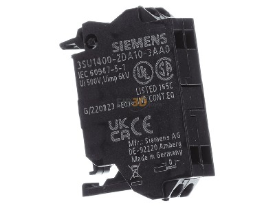 View on the left Siemens 3SU1400-2DA10-3AA0 Accessories for control circuit devices 
