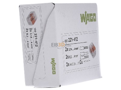 Ansicht links WAGO 221-412 Compact-Verbindungsklemme 2-Leiter bis 4mm, 