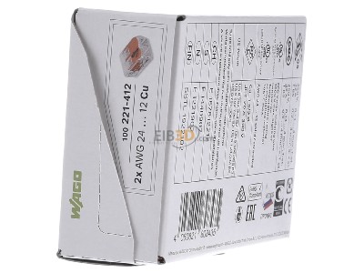 View on the right WAGO 221-412 Compact connection terminal 2-wire to 4mm, 
