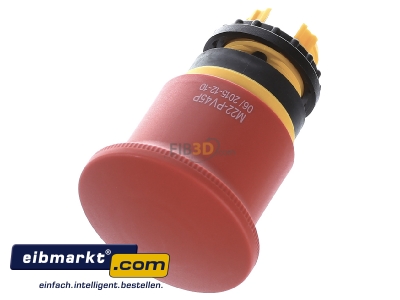 Ansicht oben vorne Eaton (Moeller) M22-PV45P Not-Halt/Aus-Taste 45mm, zugentriegelt 